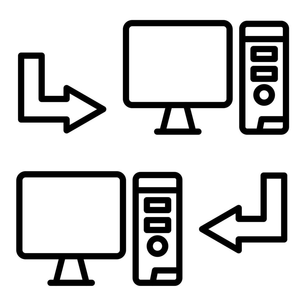 icono de línea de sistemas compartidos vector