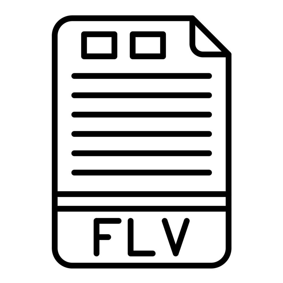 FLV Line Icon vector