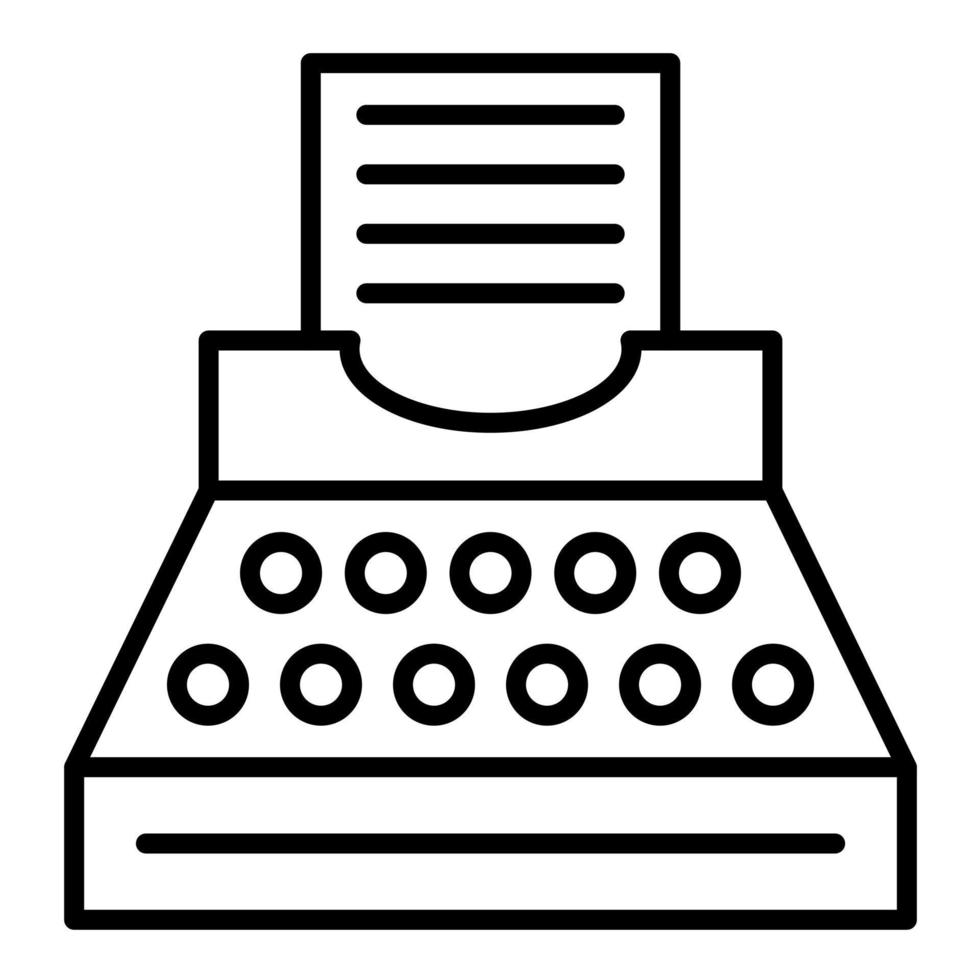 Typewriter Line Icon vector