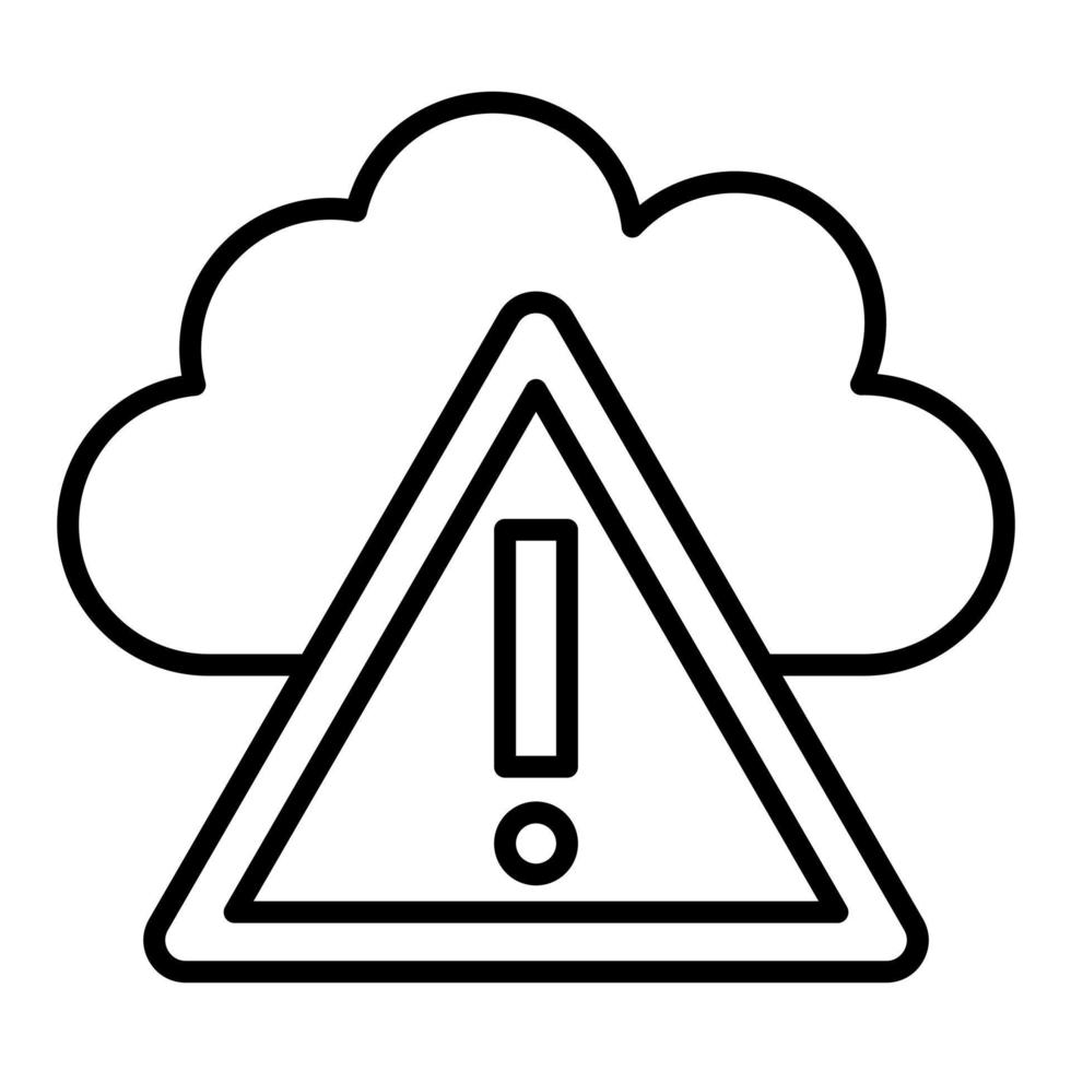 Cloud Alert Line Icon vector