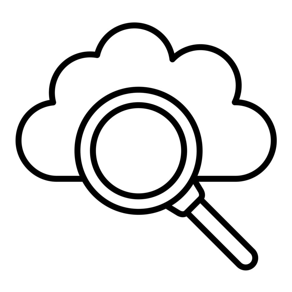 Cloud Search Line Icon vector