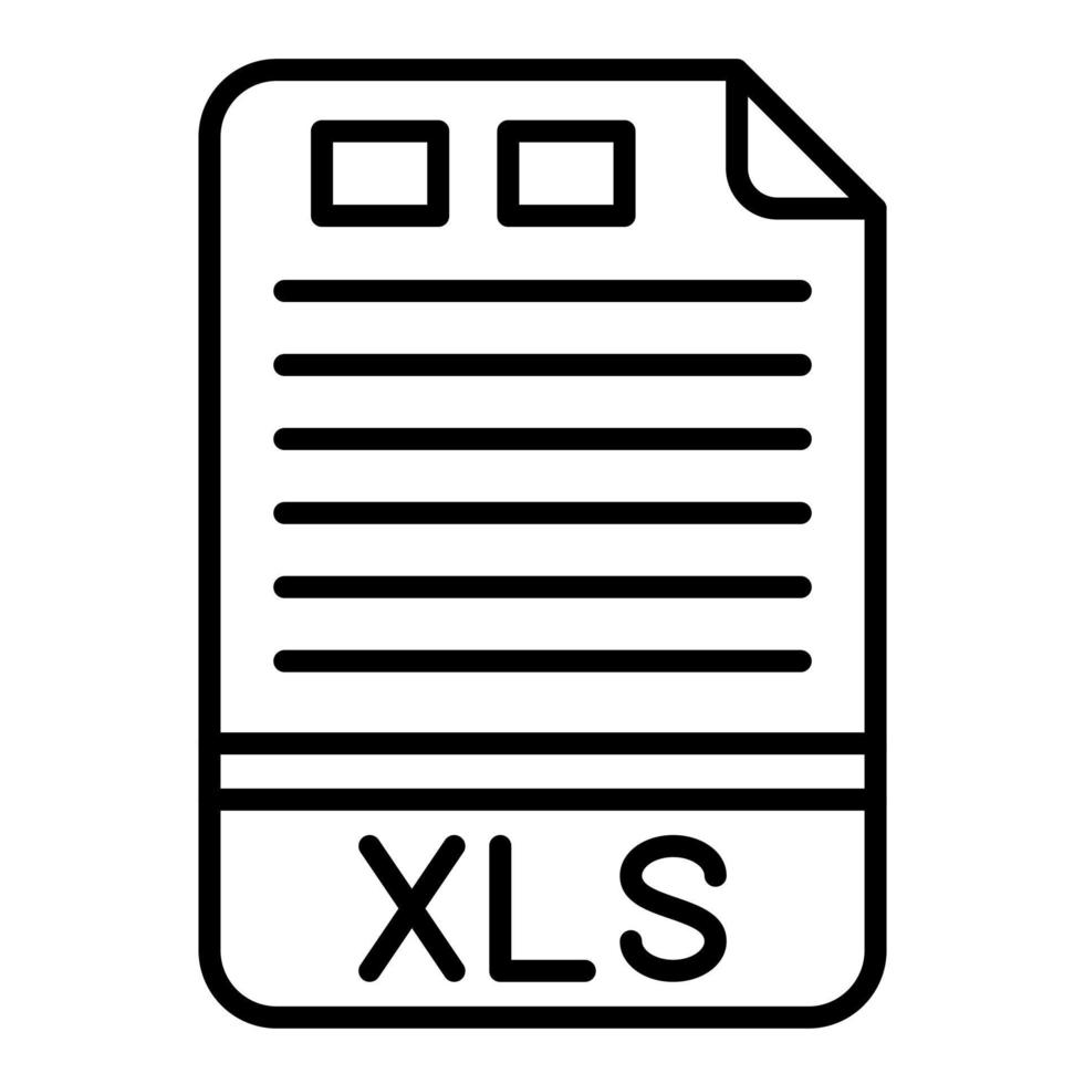 XLS Line Icon vector