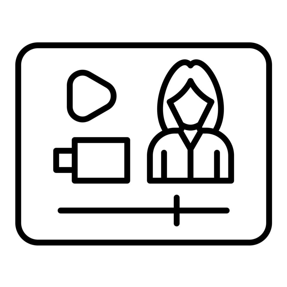 Video Player Line Icon vector