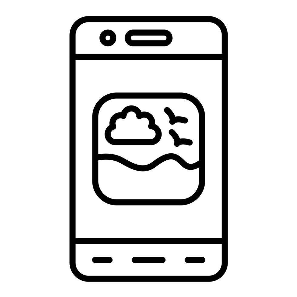 Mobile Image Line Icon vector