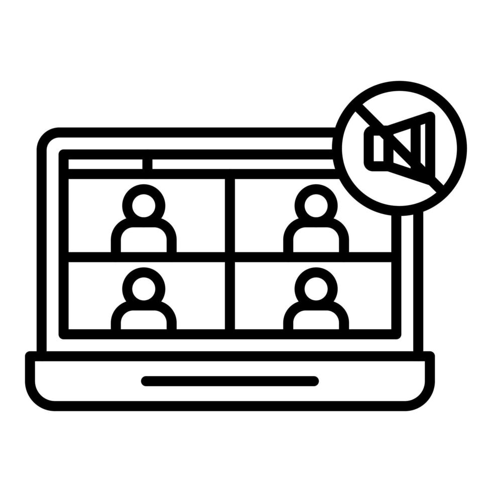 Mute Meeting Line Icon vector