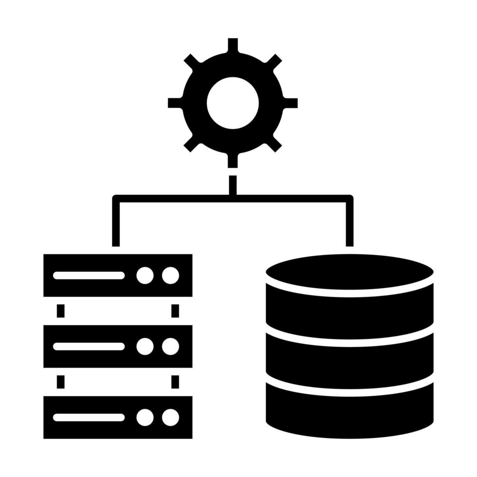 icono de glifo de configuración de base de datos vector