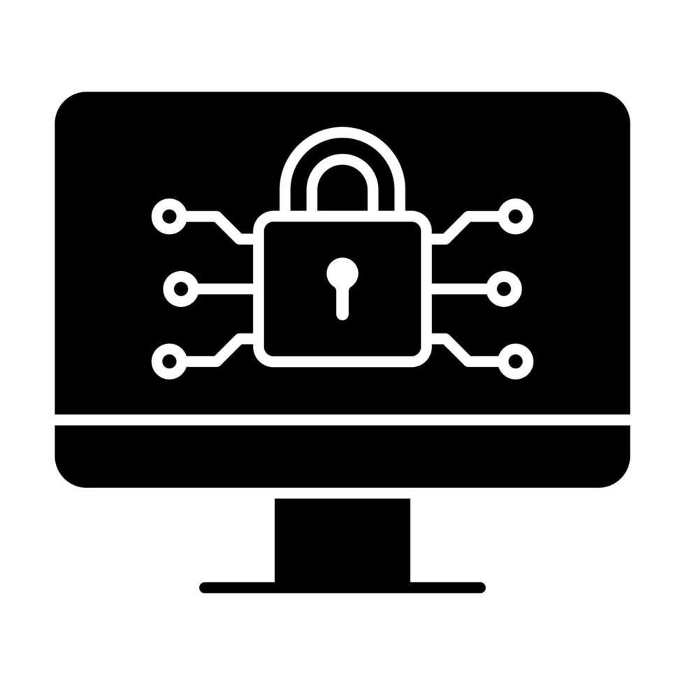 Cyber Security Glyph Icon vector