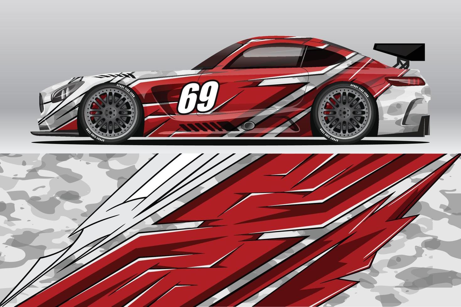 Abstract Race car wrap sticker design and sports background for daily use racing livery or car vinyl stickers vector