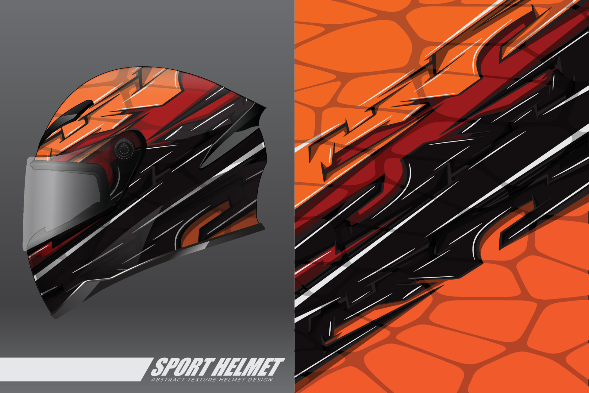Sport helmet wrap decal and vinyl sticker design. 8281028 Vector Art at