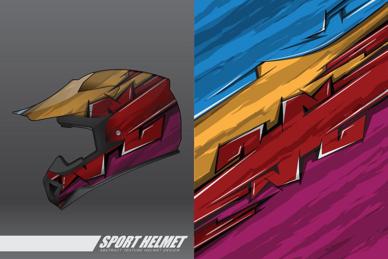 Sport helmet wrap decal and vinyl sticker design. vector