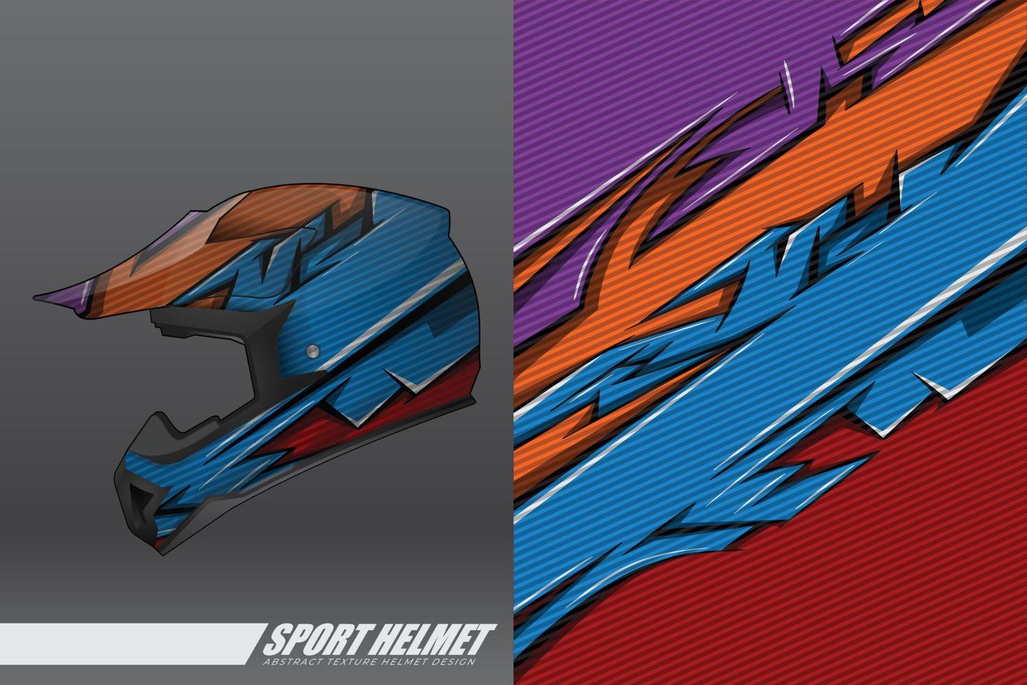 Sport helmet wrap decal and vinyl sticker design. vector