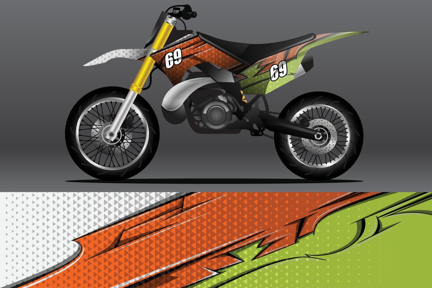 calcomanía de envoltura de motocicleta abstracta y diseño de calcomanía de vinilo vector