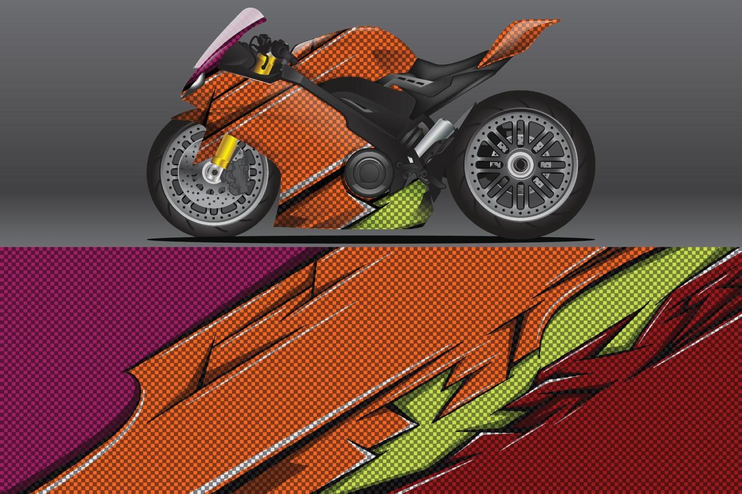 calcomanía de envoltura de motocicleta abstracta y diseño de calcomanía de vinilo vector