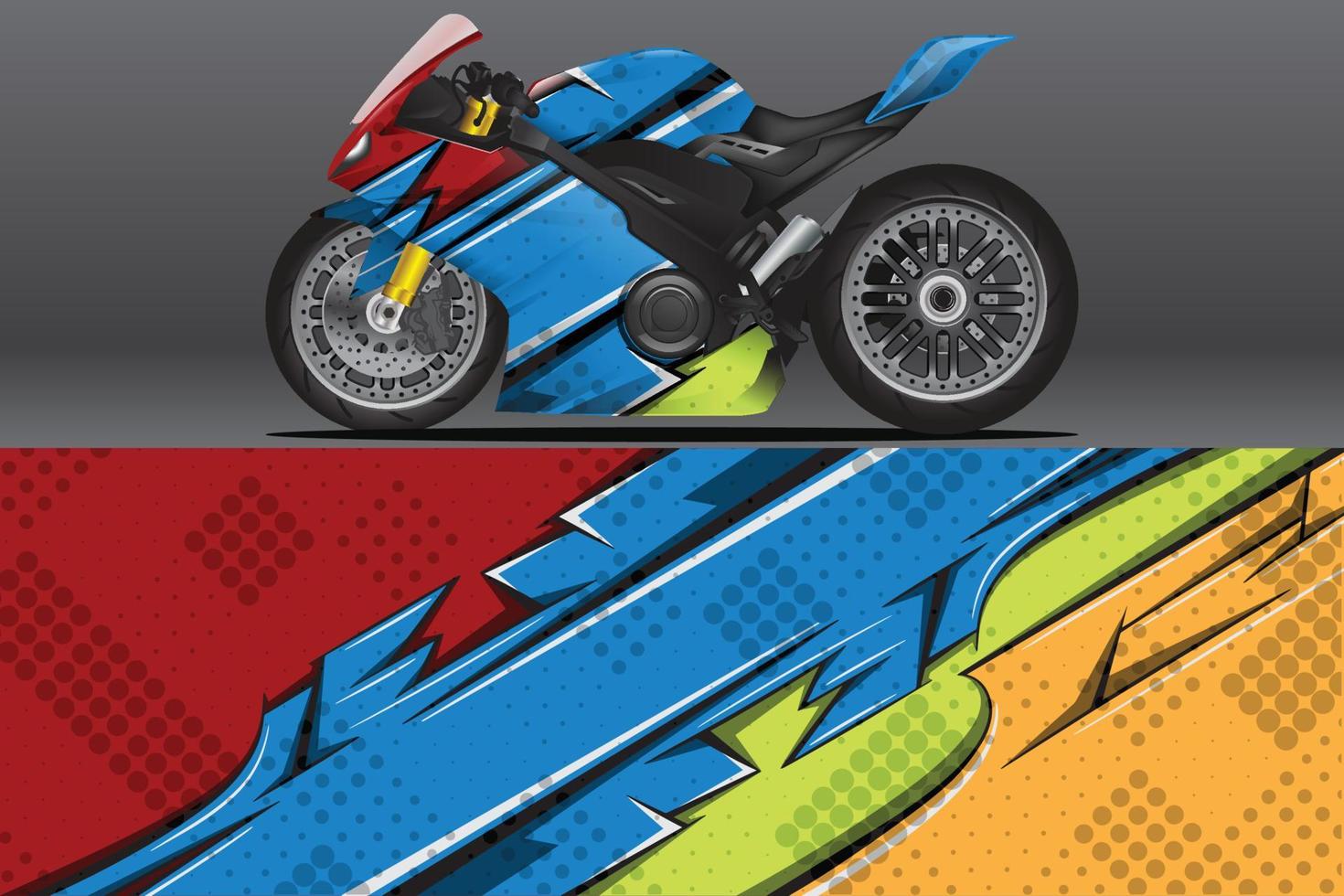 calcomanía de envoltura de motocicleta abstracta y diseño de calcomanía de vinilo vector