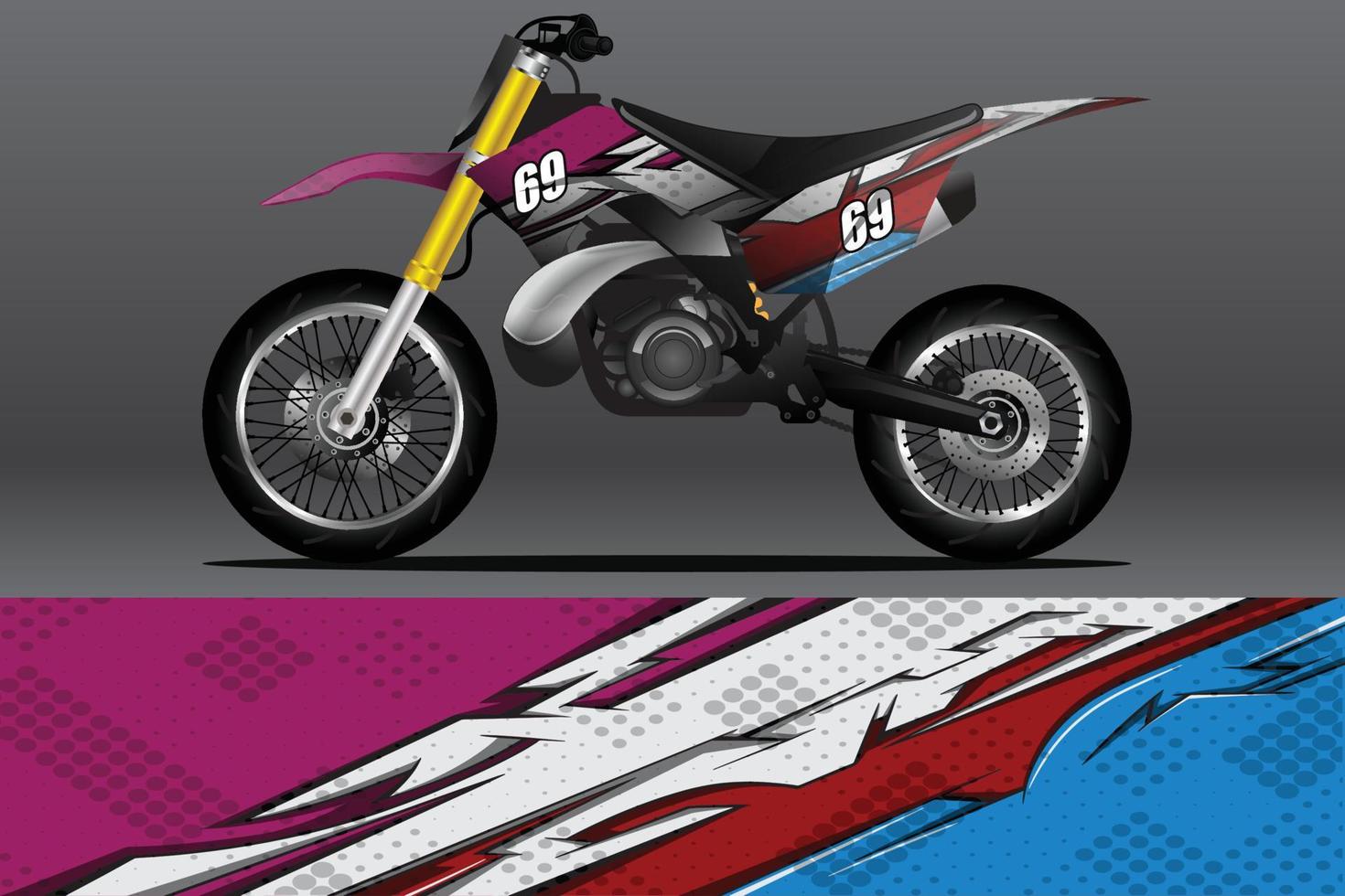 calcomanía de envoltura de motocicleta abstracta y diseño de calcomanía de vinilo vector