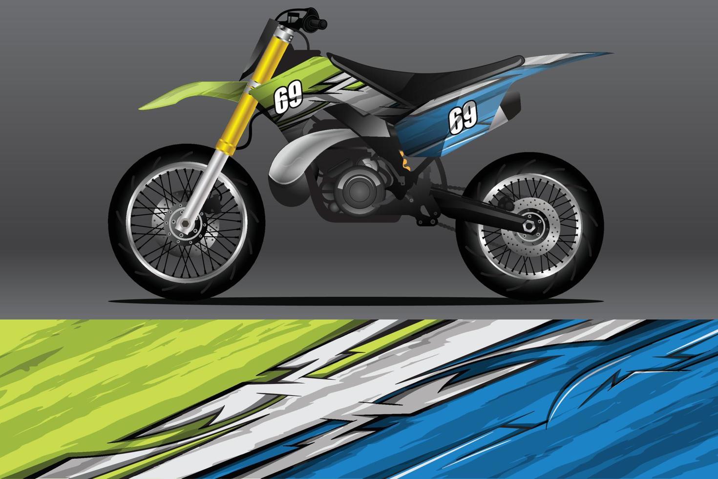 calcomanía de envoltura de motocicleta abstracta y diseño de calcomanía de vinilo vector