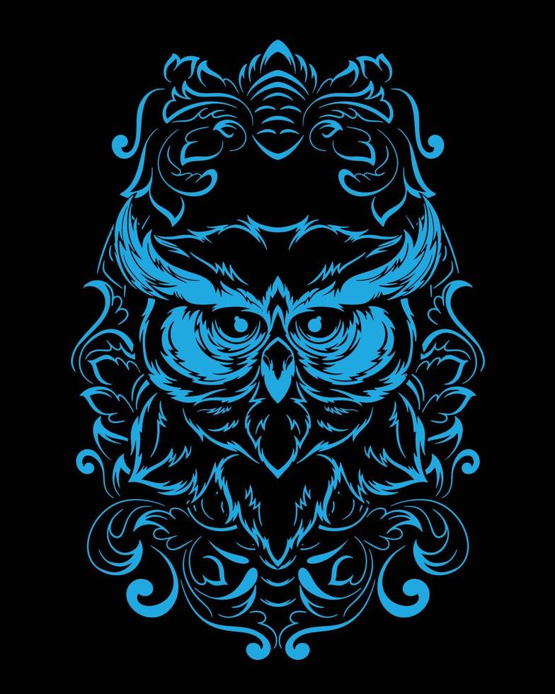 Owl artwork illustration and t shirt design Premium Vector