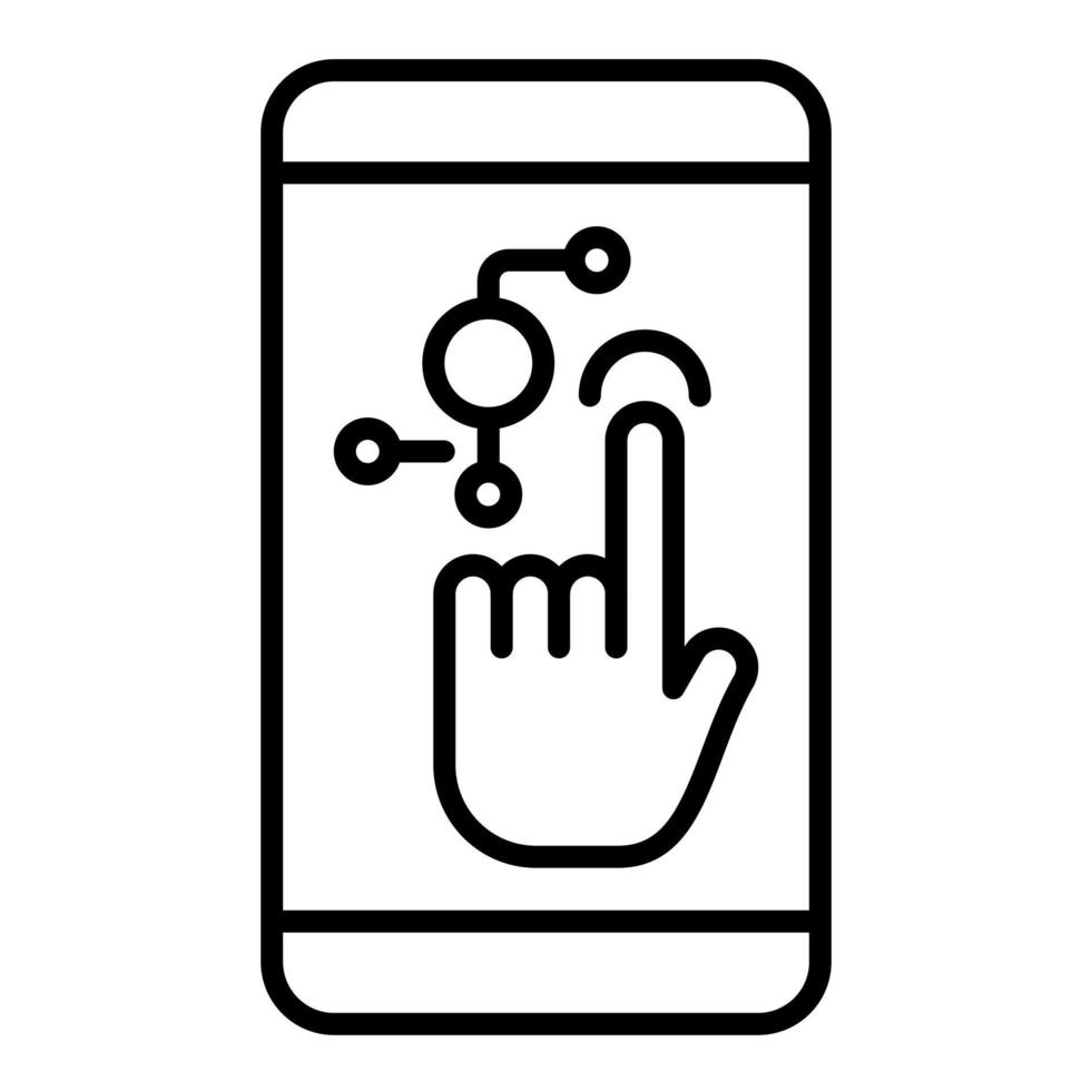 Touch Screen Line Icon vector