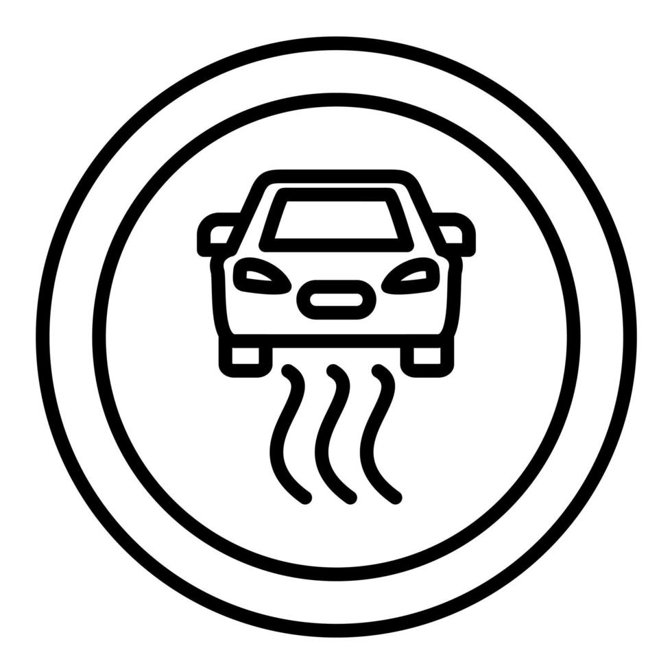 Slippery Road Line Icon vector