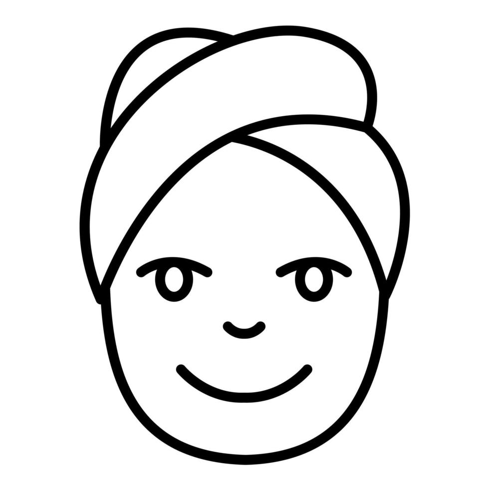 Head Towel Line Icon vector