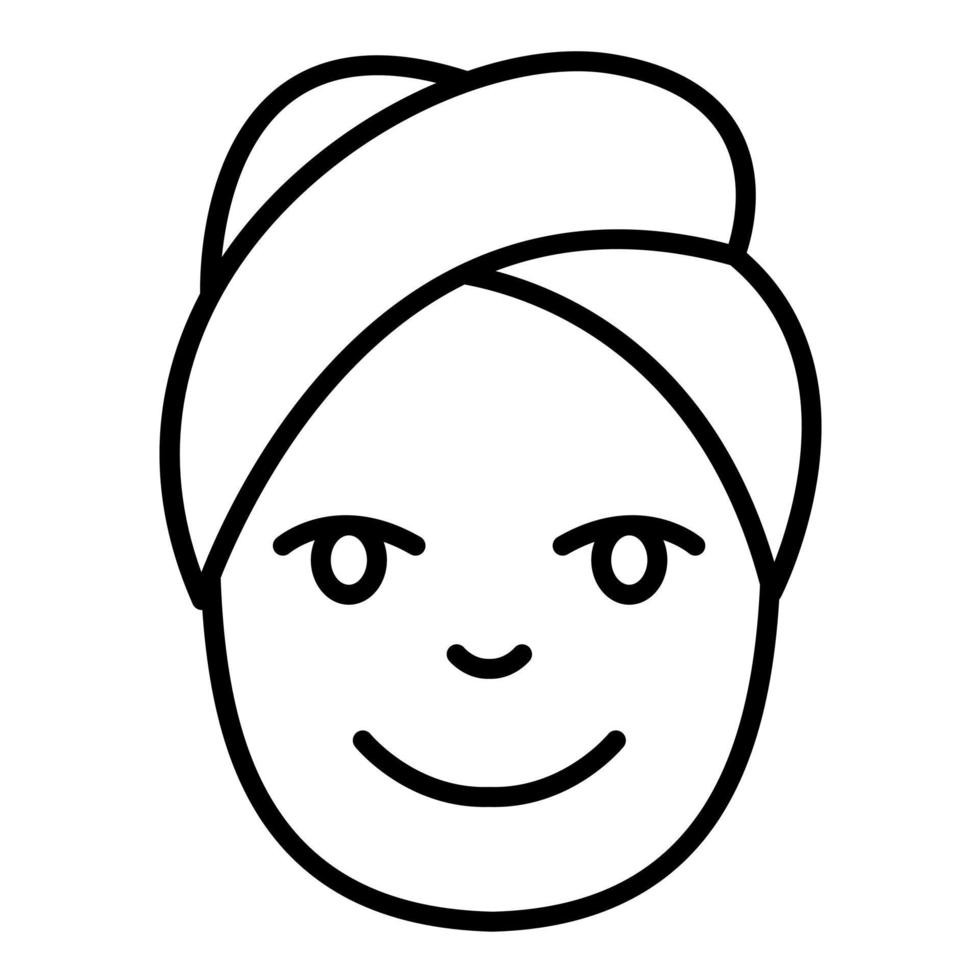 Head Towel Line Icon vector