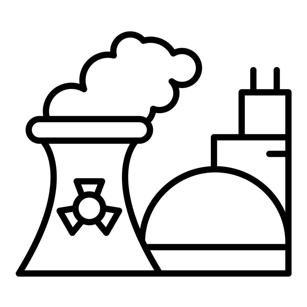 icono de línea de contaminación nuclear vector