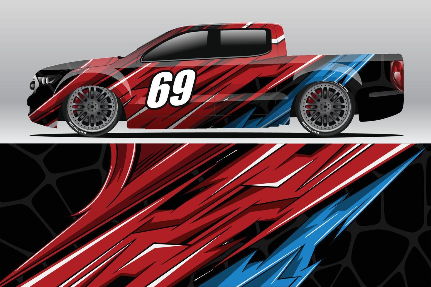 Abstract Race car wrap sticker design and sports background for daily use racing livery or car vinyl stickers vector