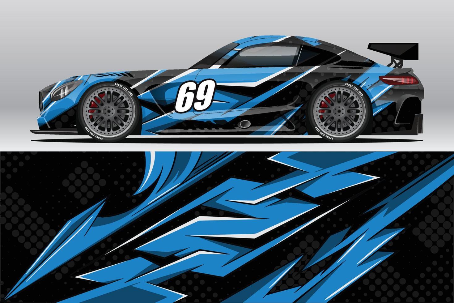 Abstract Race car wrap sticker design and sports background for daily use racing livery or car vinyl stickers vector