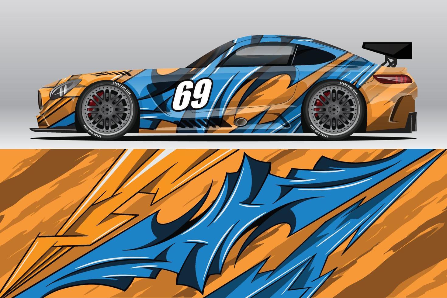 Abstract Race car wrap sticker design and sports background for daily use racing livery or car vinyl stickers vector