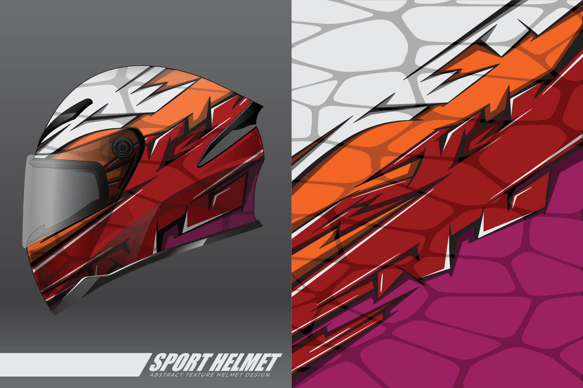 Sport helmet wrap decal and vinyl sticker design. 8281298 Vector Art at