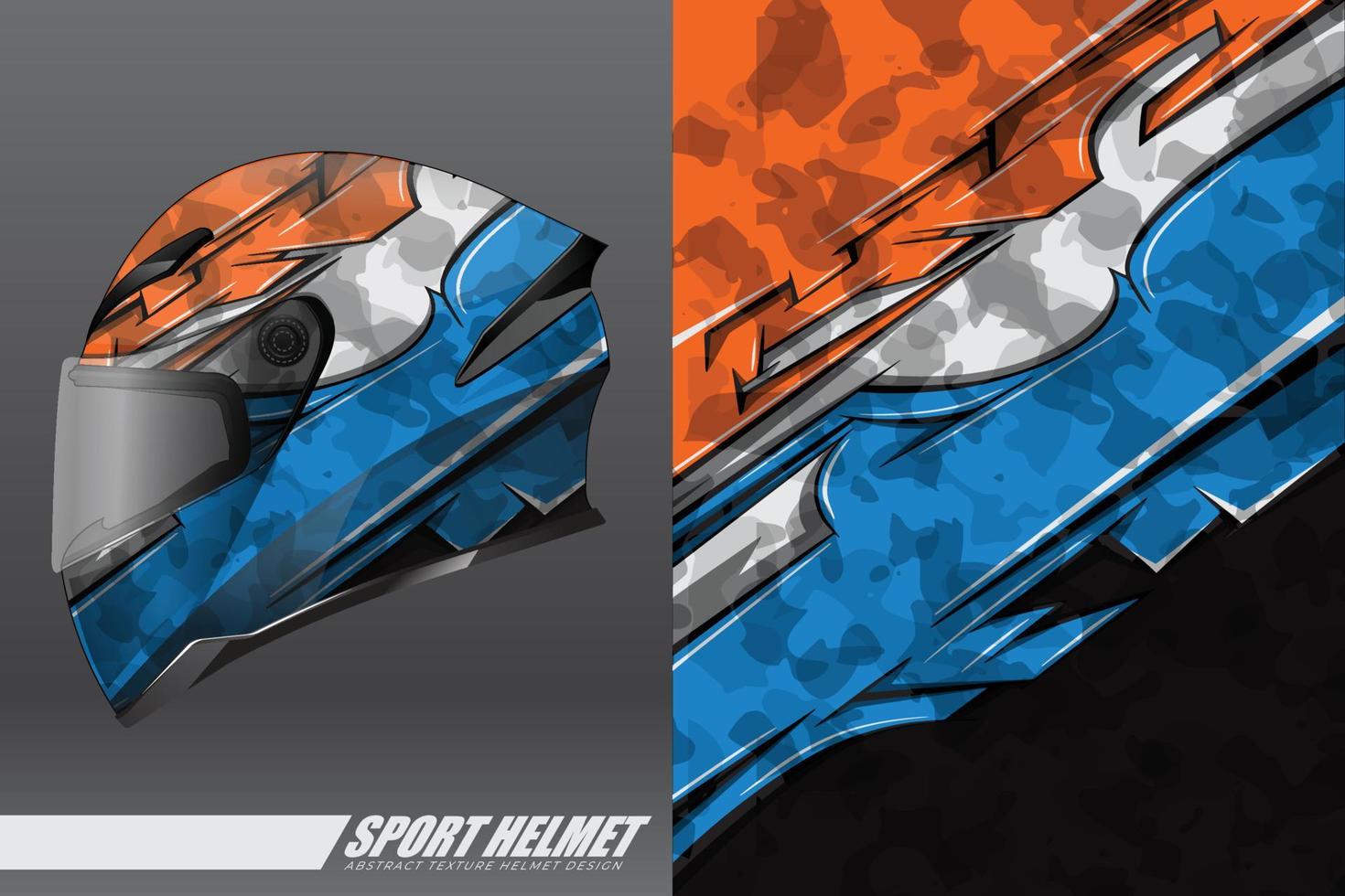 Sport helmet wrap decal and vinyl sticker design. vector