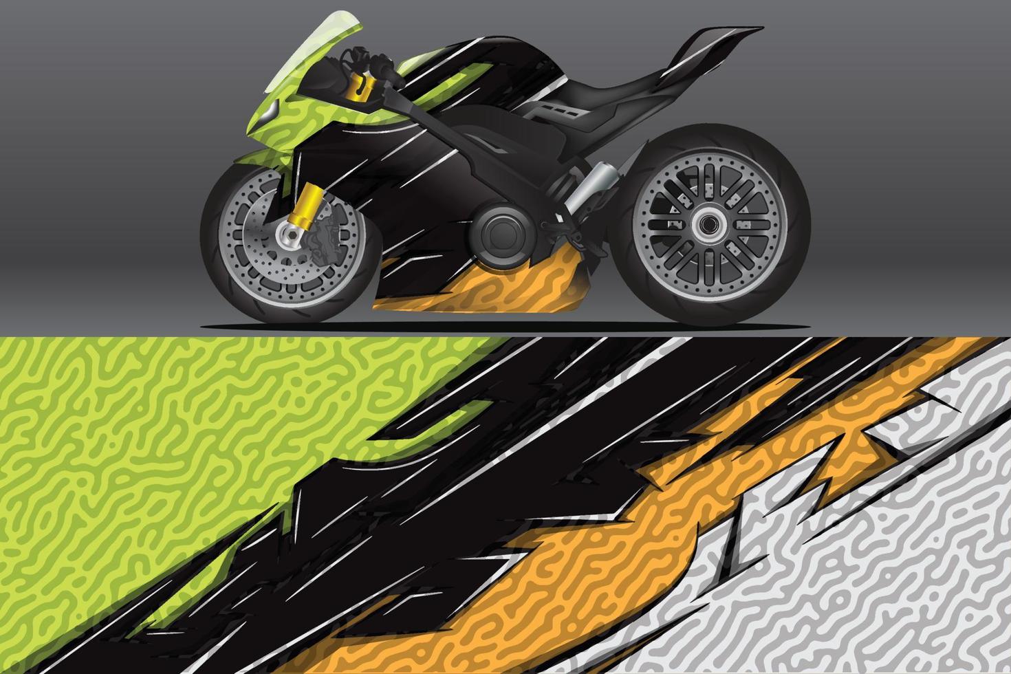 calcomanía de envoltura de motocicleta abstracta y diseño de calcomanía de vinilo vector