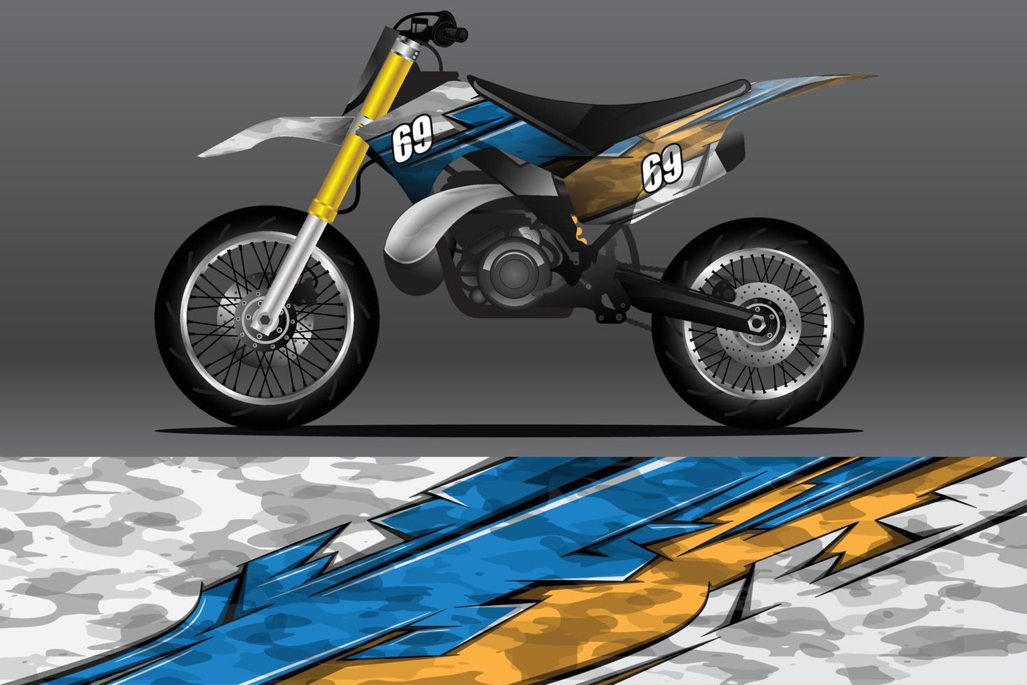 Abstract Motorcycle wrap decal and vinyl sticker design vector