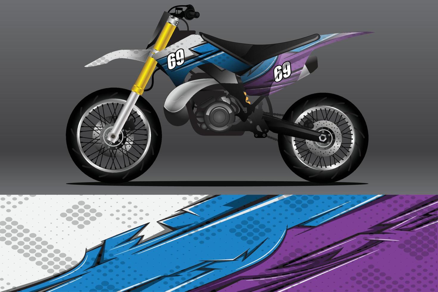 calcomanía de envoltura de motocicleta abstracta y diseño de calcomanía de vinilo vector