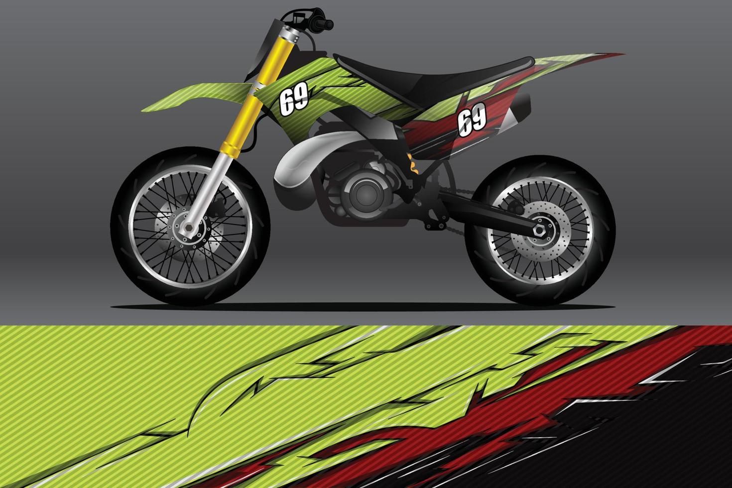 calcomanía de envoltura de motocicleta abstracta y diseño de calcomanía de vinilo vector
