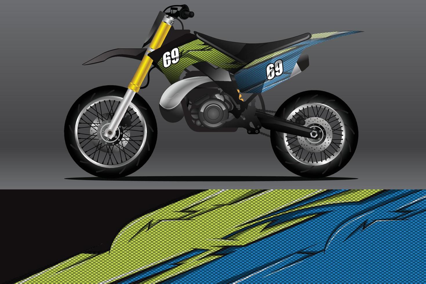 calcomanía de envoltura de motocicleta abstracta y diseño de calcomanía de vinilo vector