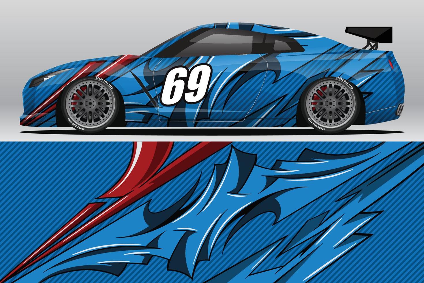 Car wrap decal designs for racing livery or daily car vinyl sticker vector