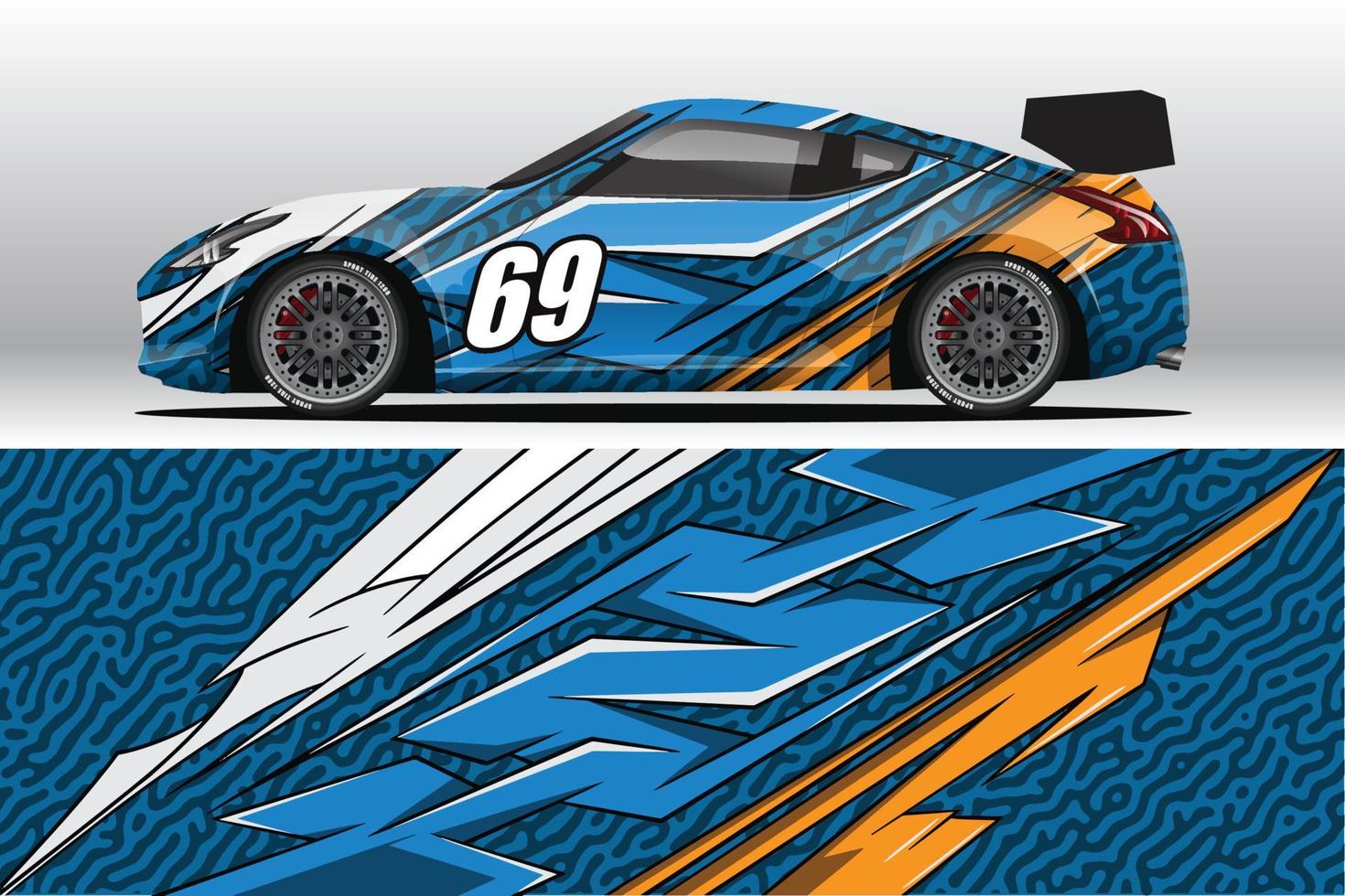 Abstract Race car wrap sticker design and sports background for daily use racing livery or car vinyl stickers vector