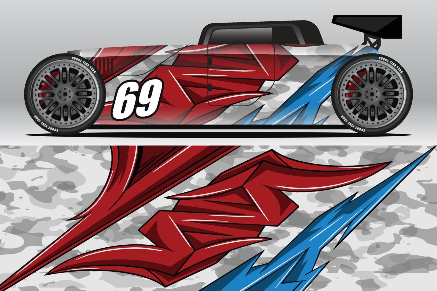 Abstract Race car wrap sticker design and sports background for daily use racing livery or car vinyl stickers vector