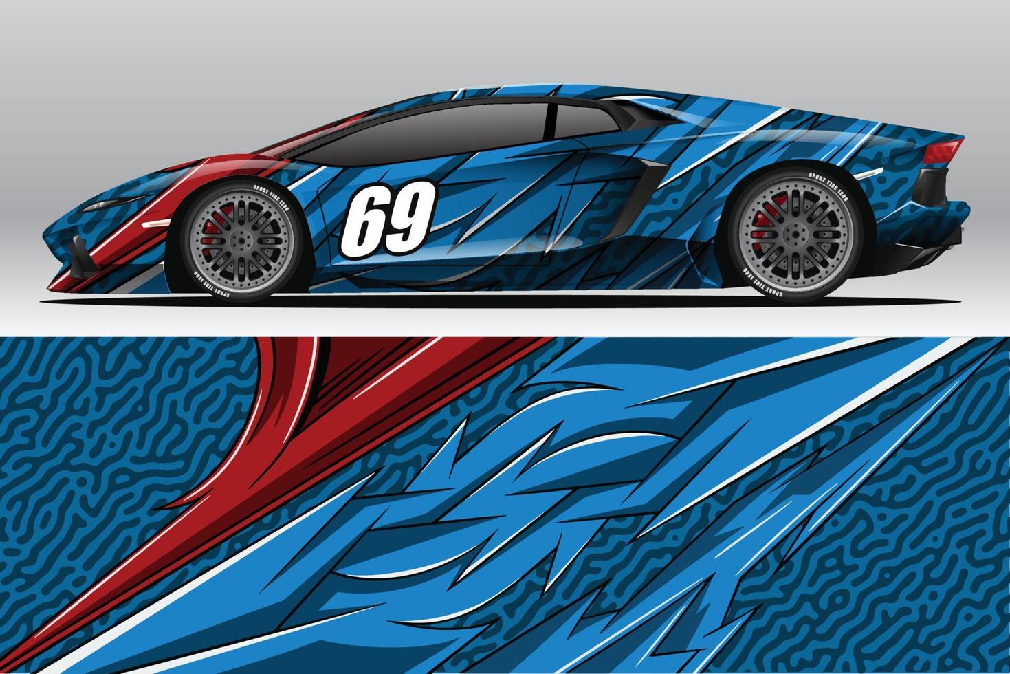 Abstract Race car wrap sticker design and sports background for daily use racing livery or car vinyl stickers vector