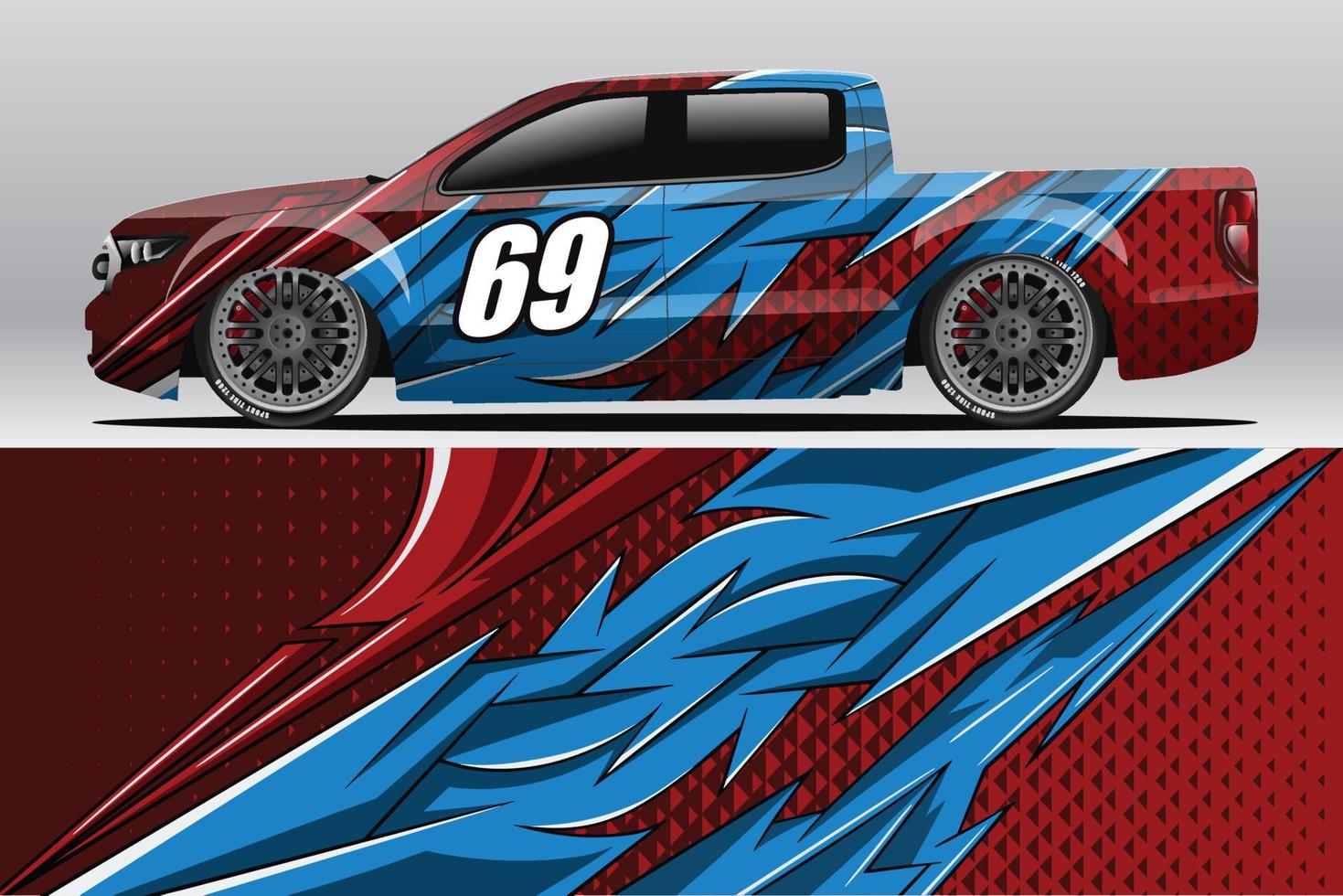 Abstract Race car wrap sticker design and sports background for daily use racing livery or car vinyl stickers vector