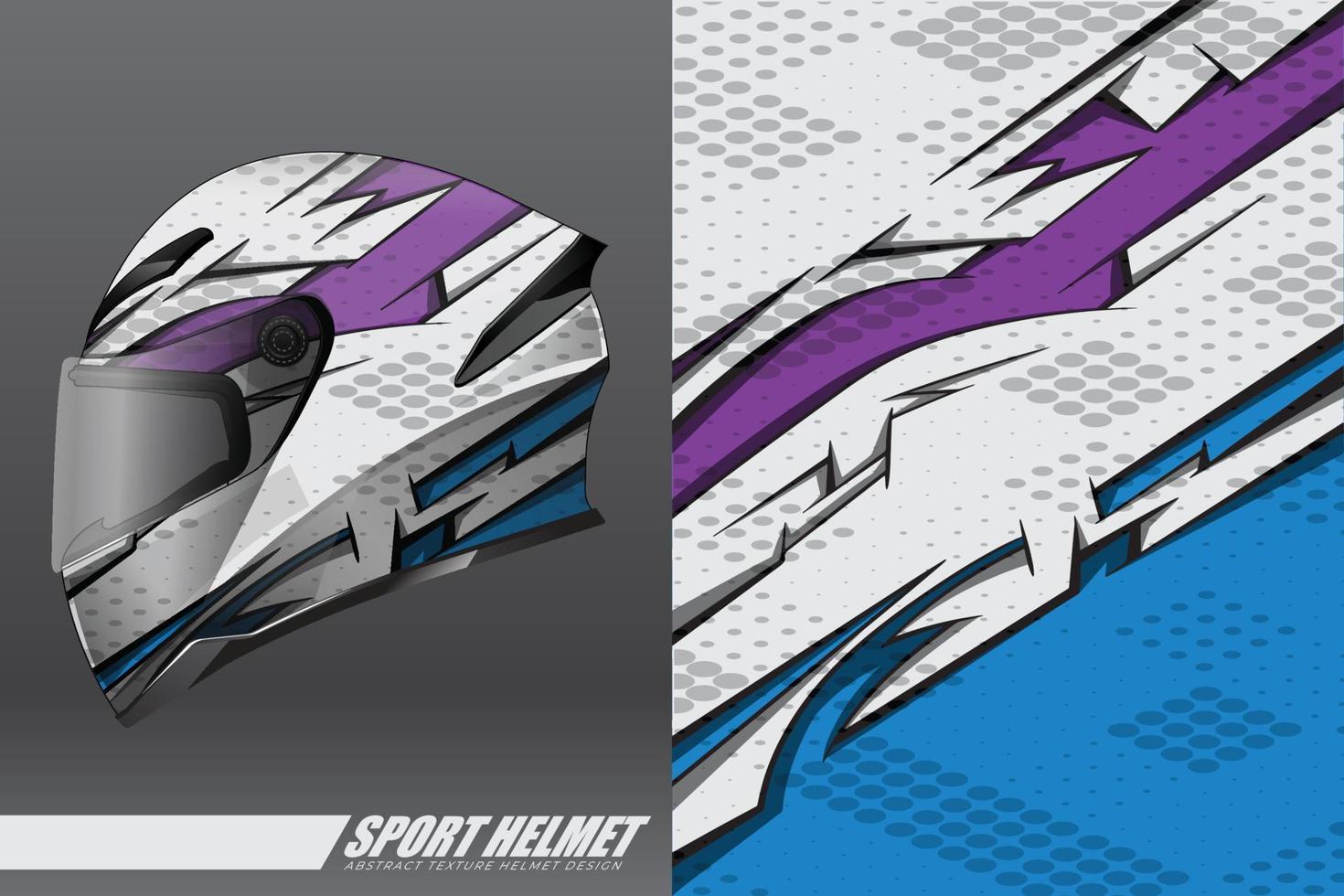 Calcomanía de envoltura de casco deportivo y diseño de calcomanías de vinilo. vector