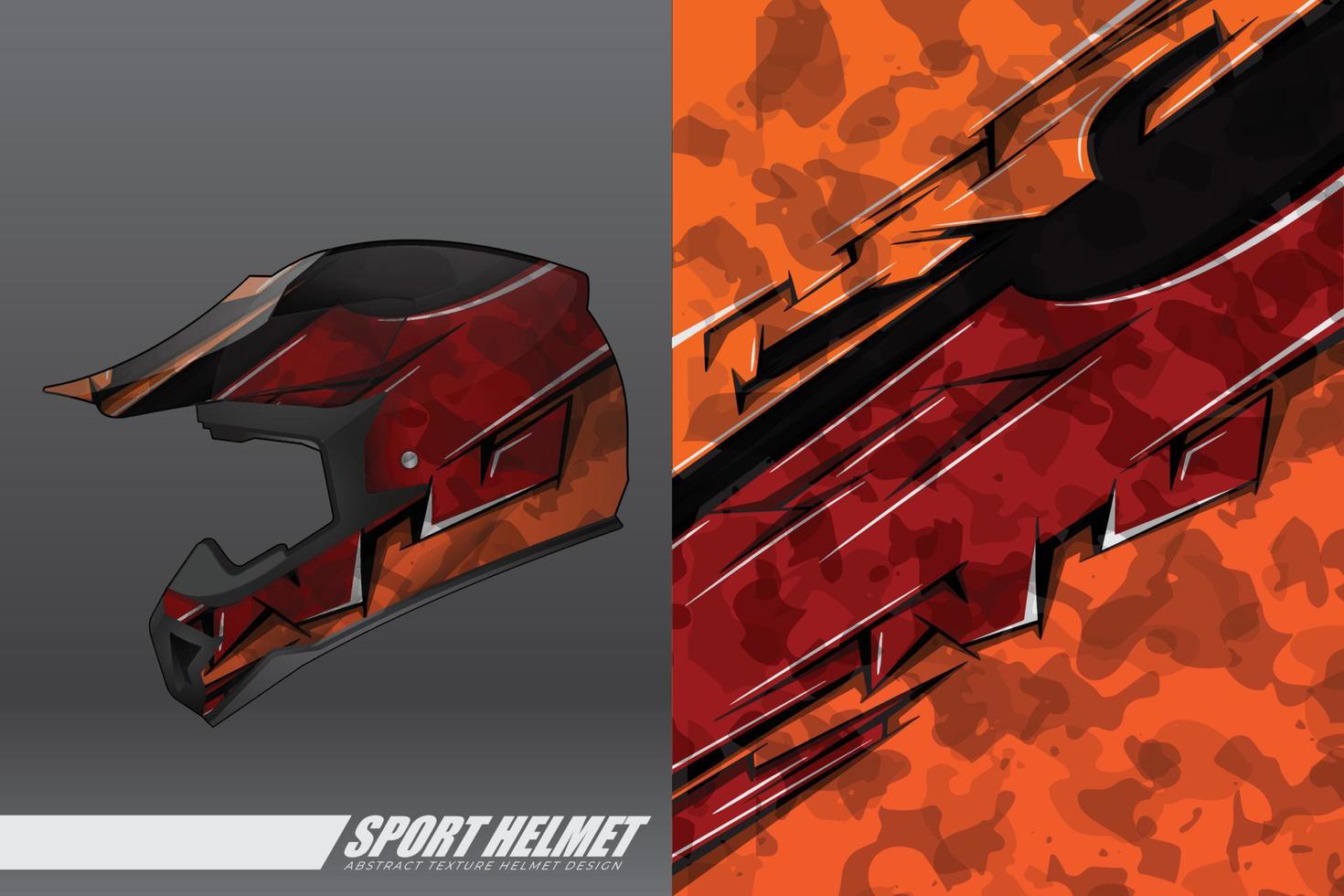 Sport helmet wrap decal and vinyl sticker design. vector