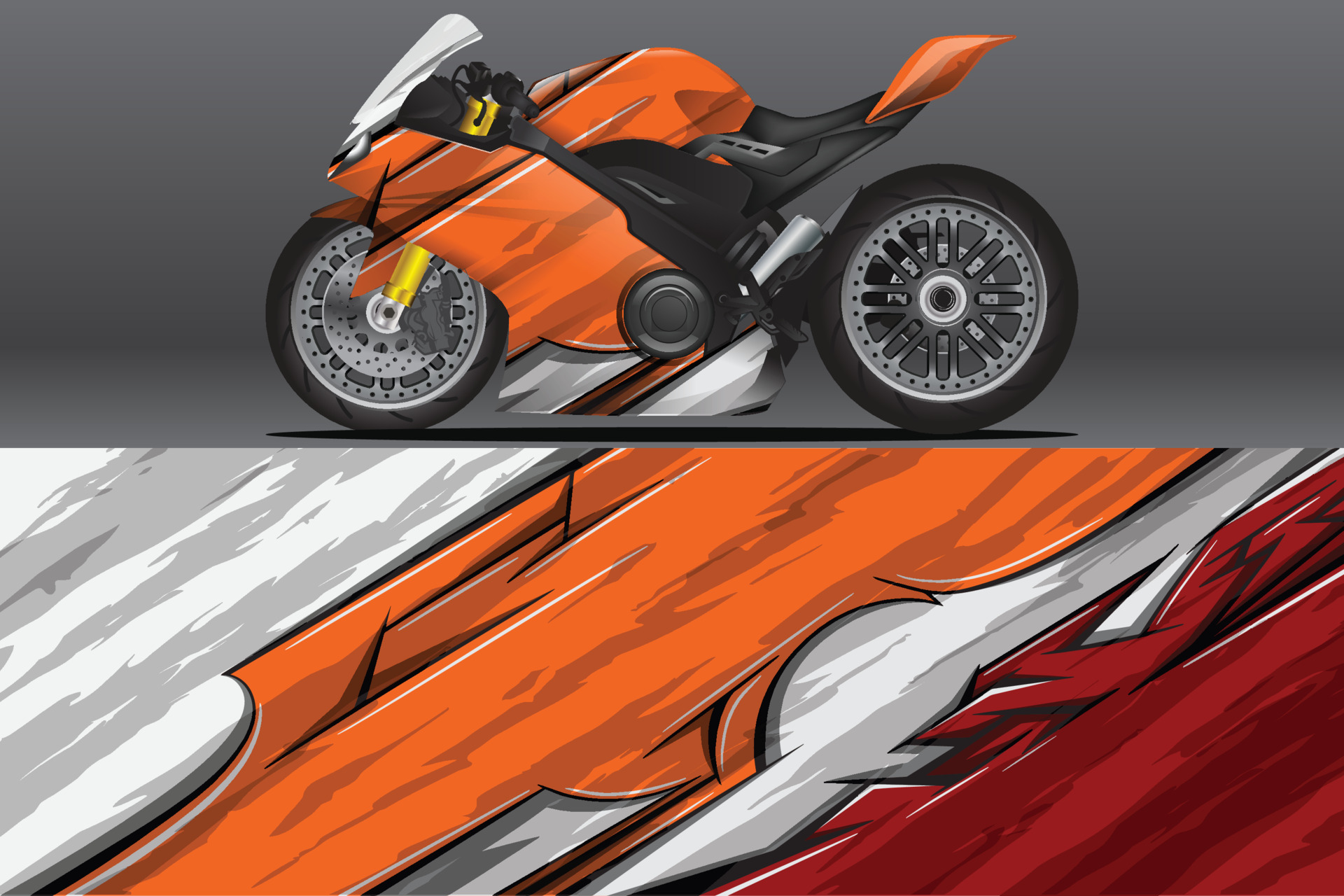 Abstract Motorcycle wrap decal and vinyl sticker design 8281419 Vector