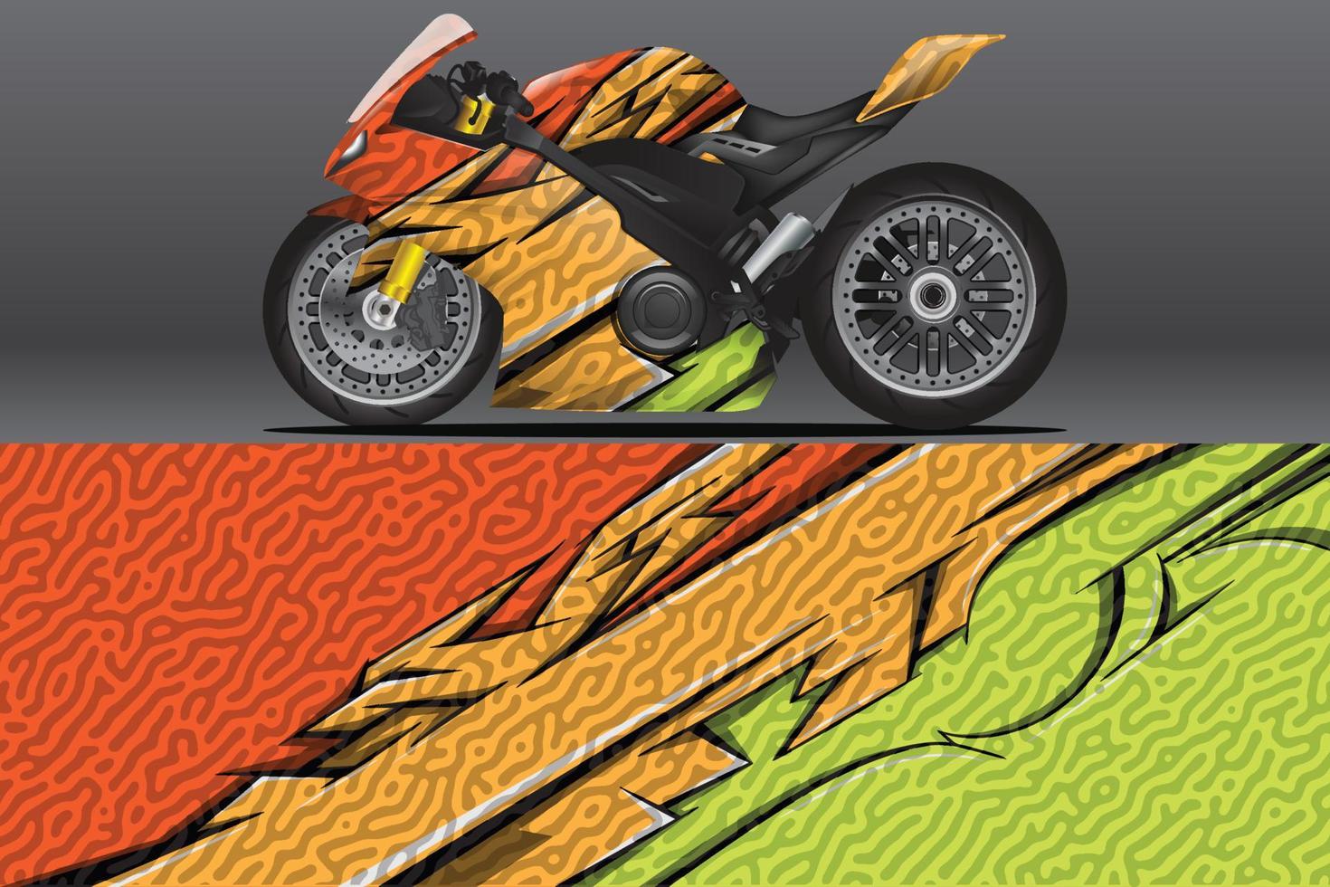 calcomanía de envoltura de motocicleta abstracta y diseño de calcomanía de vinilo vector