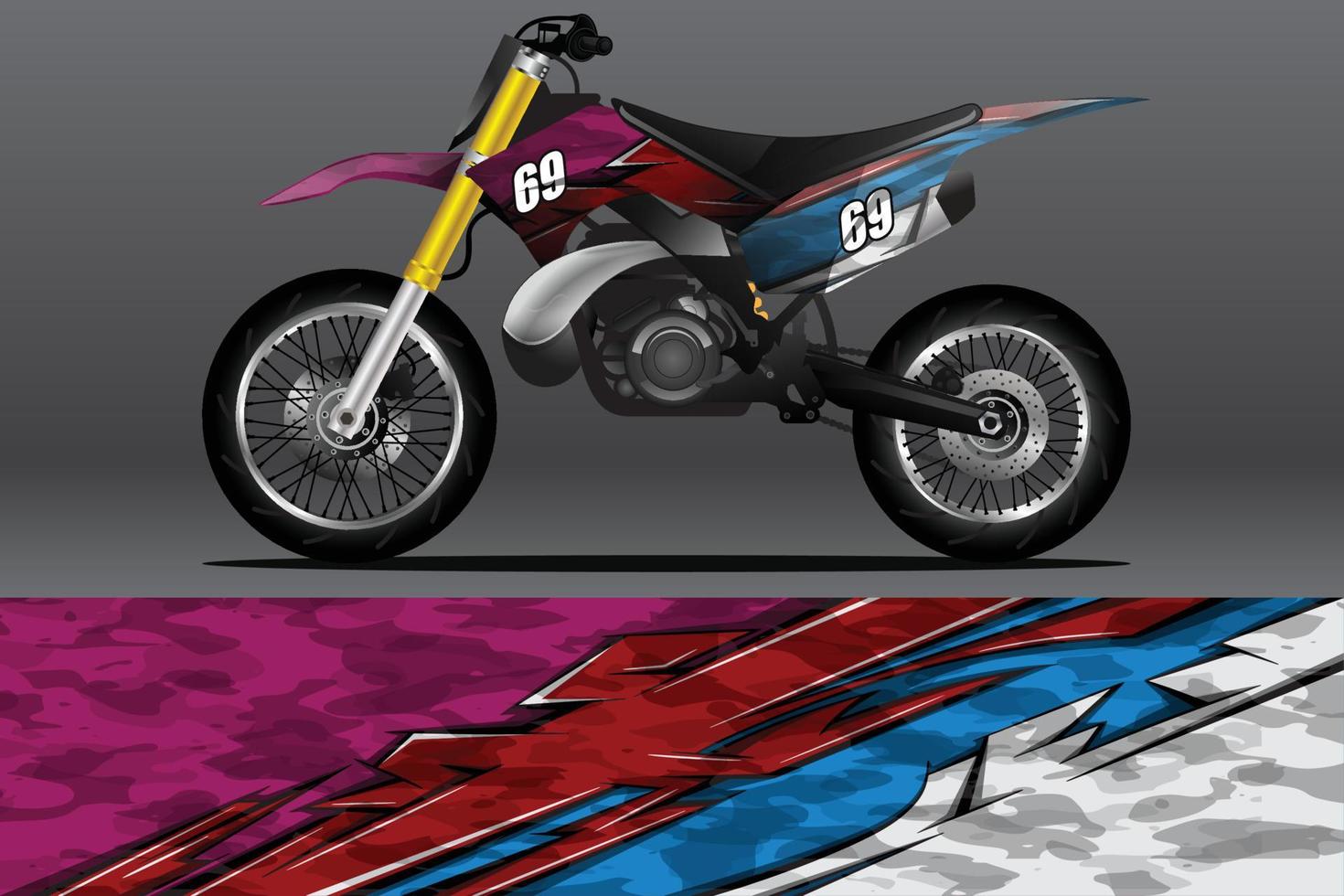 Abstract Motorcycle wrap decal and vinyl sticker design vector