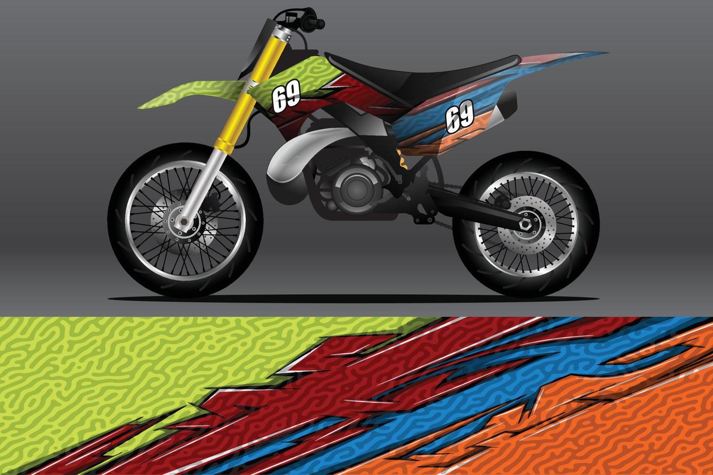 calcomanía de envoltura de motocicleta abstracta y diseño de calcomanía de vinilo vector