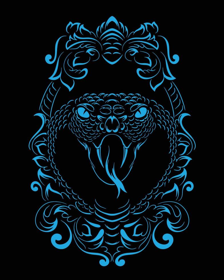 Viper artwork illustration and t shirt design Premium Vector