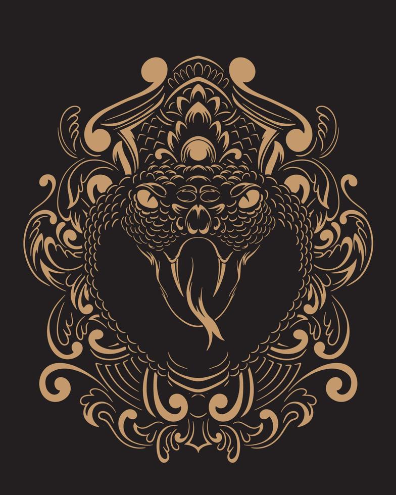 ilustración de ilustraciones de viper y diseño de camiseta vector premium