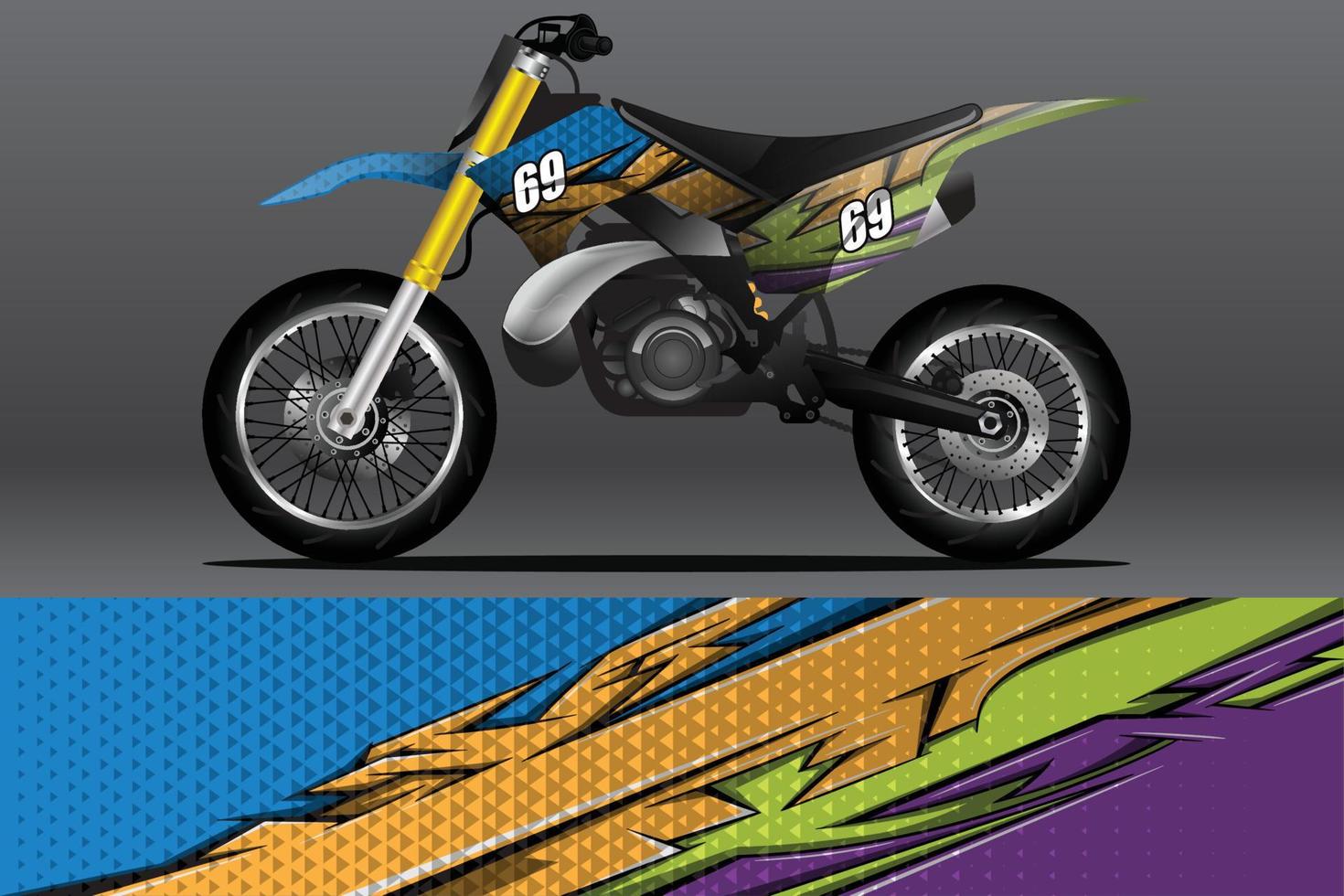 calcomanía de envoltura de motocicleta abstracta y diseño de calcomanía de vinilo vector